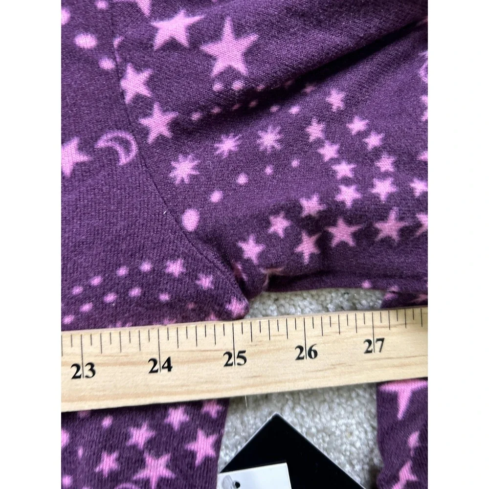 Cuddl Duds Sweatshirt Womens 1X Purple Star Print Lounge Pullover‎ Pajama Top